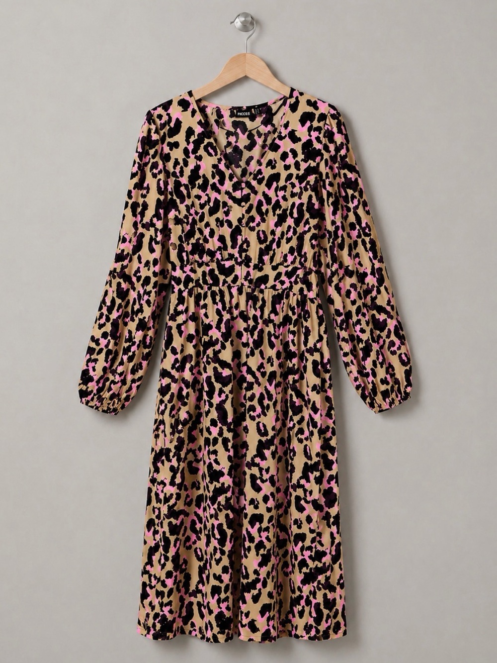 Anthropologie PIECES Erinn Leopard Print Midi Dress Size M - Picture 2 of 10